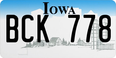 IA license plate BCK778
