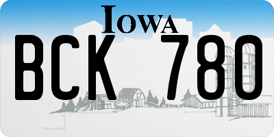 IA license plate BCK780