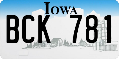 IA license plate BCK781