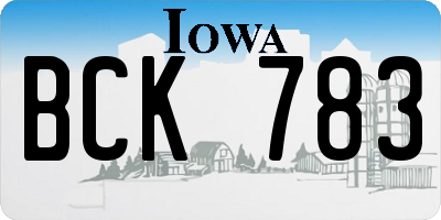 IA license plate BCK783