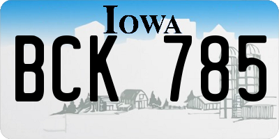 IA license plate BCK785
