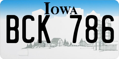IA license plate BCK786