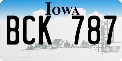 IA license plate BCK787