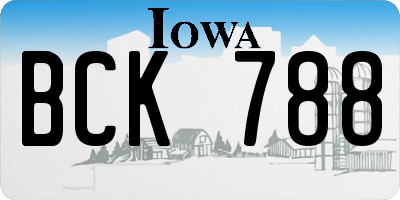 IA license plate BCK788