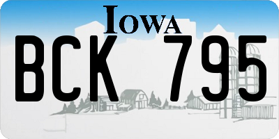 IA license plate BCK795