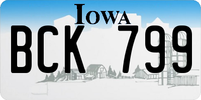 IA license plate BCK799