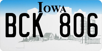 IA license plate BCK806
