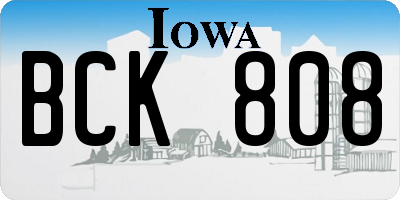 IA license plate BCK808