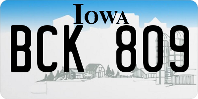 IA license plate BCK809