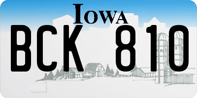 IA license plate BCK810
