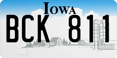IA license plate BCK811