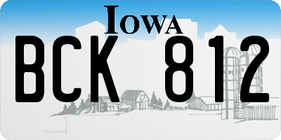 IA license plate BCK812