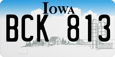 IA license plate BCK813