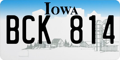 IA license plate BCK814