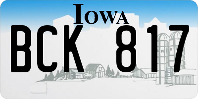 IA license plate BCK817