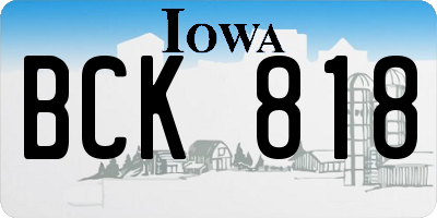 IA license plate BCK818