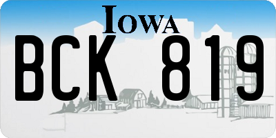 IA license plate BCK819