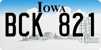 IA license plate BCK821