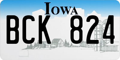 IA license plate BCK824