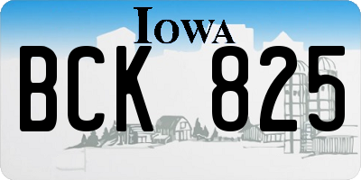 IA license plate BCK825
