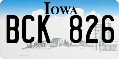 IA license plate BCK826