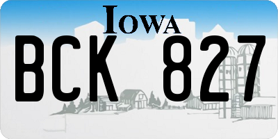 IA license plate BCK827