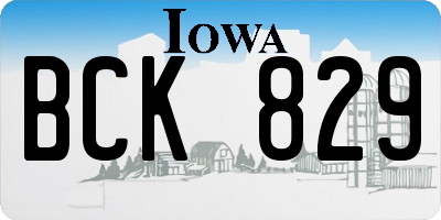 IA license plate BCK829
