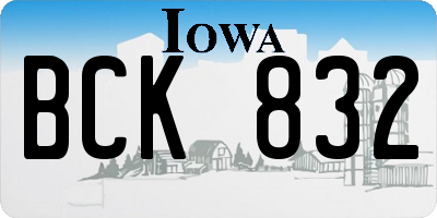 IA license plate BCK832