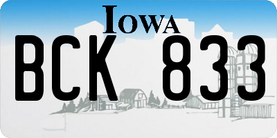 IA license plate BCK833