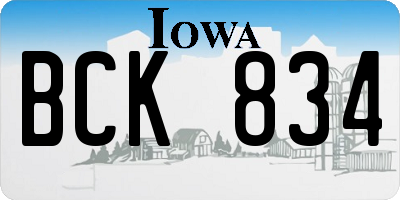 IA license plate BCK834