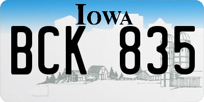 IA license plate BCK835
