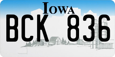 IA license plate BCK836