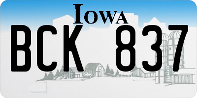 IA license plate BCK837