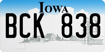 IA license plate BCK838