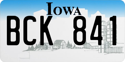 IA license plate BCK841