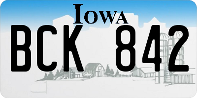 IA license plate BCK842