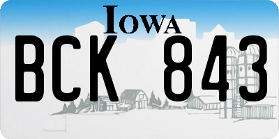 IA license plate BCK843