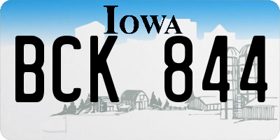 IA license plate BCK844