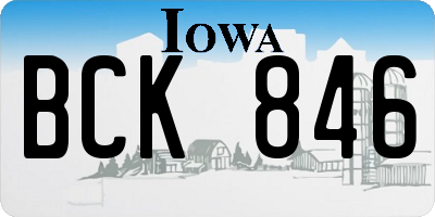 IA license plate BCK846