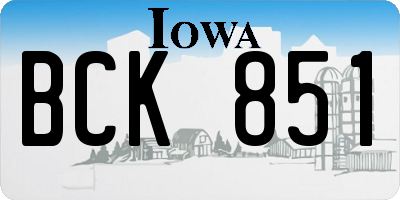 IA license plate BCK851
