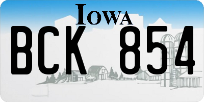 IA license plate BCK854