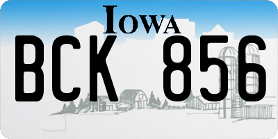 IA license plate BCK856