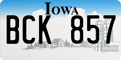 IA license plate BCK857
