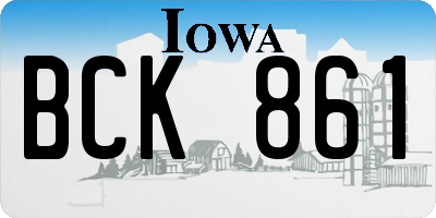 IA license plate BCK861