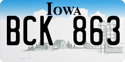 IA license plate BCK863