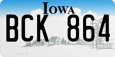 IA license plate BCK864