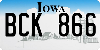 IA license plate BCK866