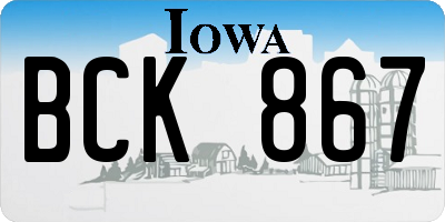 IA license plate BCK867
