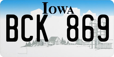 IA license plate BCK869