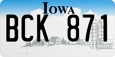 IA license plate BCK871